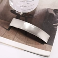 Minimalist silver rectangular brushed metal spring hair clip on a fashion magazine background - Silver Brushed (C3304)