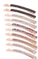 10-piece set of rose gold rhinestone hair clips with double-row sparkling crystal accents - Multicolor Combo