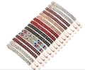 16-piece rose gold rhinestone hairpin set with colorful double-row crystal studs - Mixed Colors