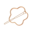 Barrette à cheveux élégante en métal or rose ajouré avec motif floral géométrique épuré - 5 Fleurs Dorées (C2119)