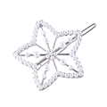 Elegante zilveren ster haarclip met witte kunstparels en hol pentagram ontwerp - Zilveren Parel Stijl