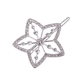 Elegante zilveren ster haarklem met fonkelende kristallen op een witte achtergrond - Zilveren Strass