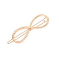 Détail de la pince à cheveux symbole infini en alliage or rose avec finition métal poli - Style Infini Doré (B7328)