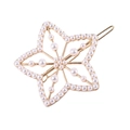 Elegante gouden holle ster haarclip met parels en fonkelende strassteentjes - Gouden Parel Stijl