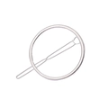 Détail d'une pince à cheveux circulaire minimaliste en métal argenté avec épingle ondulée - Cercle Argenté (B8307)