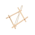 Détail d'une barrette géométrique rectangulaire dorée minimaliste avec finition polie - Forme de Grille Dorée (B7405)