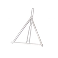 Détail de la pince à cheveux géométrique en métal argenté avec triangle évidé - Triangle Croisé Argenté (B7325)