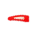 Eleganter Perlen-Haarclip mit facettierten roten Kristallen und goldener BB-Basis - Roter Stil (B9512)