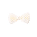 Elegant white pearl bow hair clip with polished artificial pearls on a sweet hair accessory - Duckbill Hair Clips / Bowknot Duckbill Clip