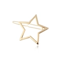 Detail of a polished golden star-shaped hair clip made of durable alloy material - Golden Single Star (B8203)
