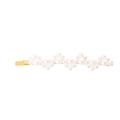 Elegant gold metal hair clip featuring white cluster pearls in a wavy floral design - Bobby Pin / Wave Pearl Clip
