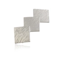 Lot de 9 barrettes à cheveux en métal argenté avec design triple carré brossé - Argent Mat