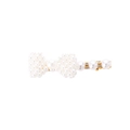 Barrette élégante en forme de nœud avec perles blanches, strass et base en métal doré - Pince à Cheveux Nœud