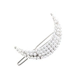 Eleganter mondförmiger Haarclip mit weißen Perlen auf einer silbernen Basis - Mondperle Silber B6412