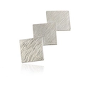 Silver square overlapping geometric hair clip set with a brushed metal texture finish - Silver Rhombus Brushed (B5101)