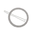 Fermaglio per capelli a cerchio geometrico argento con strass lucidi per donne - Argento Tondo