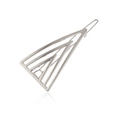 Minimalist silver nesting triangle geometric hair clip with polished metal finish - Hollowed-out Triangular Silver B8304
