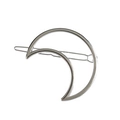 Minimalist silver moon hair clip crafted from smooth alloy metal for elegant styling - Moon Silver B8308