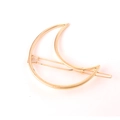 Fermaglio per capelli geometrico a mezzaluna dorata con finitura in metallo lucido - Forma di Luna (F4308) / Oro