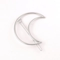 Fermaglio per capelli a luna argento con elegante design geometrico in metallo - Forma di Luna (F4309) / Argento