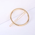 Fermaglio per capelli tondo geometrico minimalista in metallo dorato lucido - Forma Rotonda (F4306) / Oro