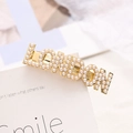 Fermaglio per capelli dorato con lettere LONDON e perle bianche accessori da donna - Stile London (H2509)