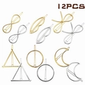 12-teiliges Set geometrischer Metall-Haarspangen in Gold und Silber für Damen - 12er-Set