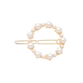 Elegante fermaglio dorato con perle circolari per accessori moda capelli da donna chic - Forma Circolare (Tondo con Perle C3518)