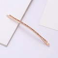 Rose gold hair clip with champagne rhinestones on a minimalist barrette design - Champagne (B6205)