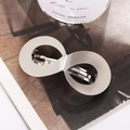Infinity Haarklammer aus Silbermetall mit matter Bürstenoberfläche in minimalistischem Design - Gebürstetes Silber (c5237)