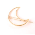 Minimalist moon shaped alloy hair clip in elegant gold finish for fashion styling - Moon Shaped (F4308) / Gold