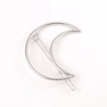 Sleek silver crescent moon hair clip in alloy with a minimalist geometric design - Moon Shaped (F4309) / Silver