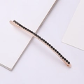 Rose gold hair pin with black rhinestone inlay for elegant hair styling - Navy Blue (B6204)