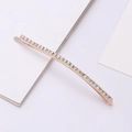 Elegant rose gold rhinestone hair clip with a single row of sparkling clear stones - White (B6203)