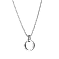 Minimalistische silberne Doppelring-Halskette für Herren aus glänzendem Edelstahl - Doppelring-Stil / Silber