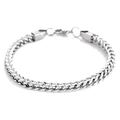 Herren Silber Weizenkette Armband aus Edelstahl mit sicherem Karabinerverschluss - Minimalistische Weizenkette (Silber)