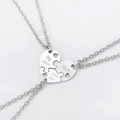 Three-piece stainless steel puzzle heart necklace set with Big sister, Little sister, Mom engraving - Puzzle Heart Pieces Set