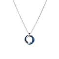 Collier pour homme avec anneaux entrelacés en argent et bleu marine élégant - Chaîne câble / Bleu