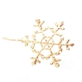 Barrette à cheveux flocon de neige dorée avec texture vintage et design en alliage - Flocon de Neige Or