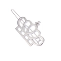 Barrette à cheveux élégante en forme de couronne argentée au design évidé - Couronne Argent