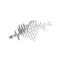Silver heartbeat EKG brooch pin with arrow design for elegant clothing decoration - EKG Brooch / Silver