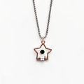 Collier avec pendentif astronaute et étoile en or rose et argent pour couples - Chaîne Carrée Étoile (Seule)