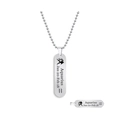 Brushed silver stainless steel Aquarius zodiac dog tag necklace with ball chain - Aquarius