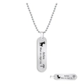 Brushed stainless steel oval Aries zodiac pendant necklace with beaded chain detail - Aries