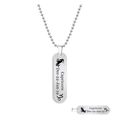 Silver Capricorn zodiac rectangle pendant necklace with stainless steel ball chain - Capricorn