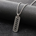 Men's minimalist stainless steel box chain necklace with black rectangular pendant - Rectangular Pendant Necklace