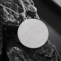 Silver stainless steel Wheel of the Year pendant necklace with Celtic Triquetra knot - Silver