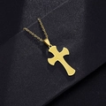 Gouden roestvrijstalen kruis ketting met Jesus gravure en gepolijste afwerking voor dames heren - Goud
