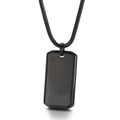 Minimalist black military dog tag pendant with matte finish on a snake chain - Black Color Single Pendant