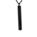 Collana a fischietto per la respirazione in acciaio inossidabile nero opaco per meditazione - Collana a Fischietto Nero